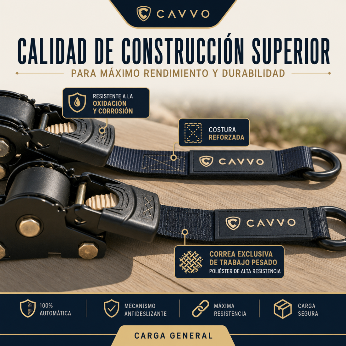Detalle de calidad de construcción y costuras