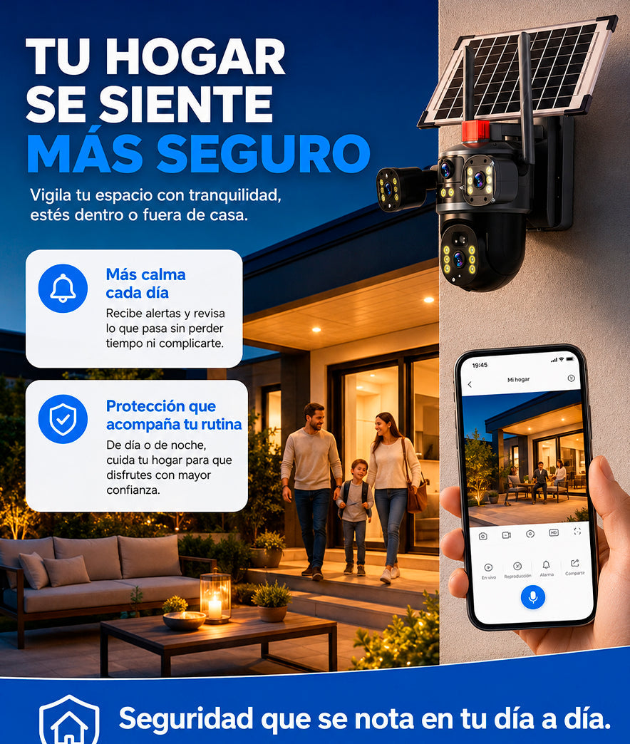 Camara Solar Triple Lente 360