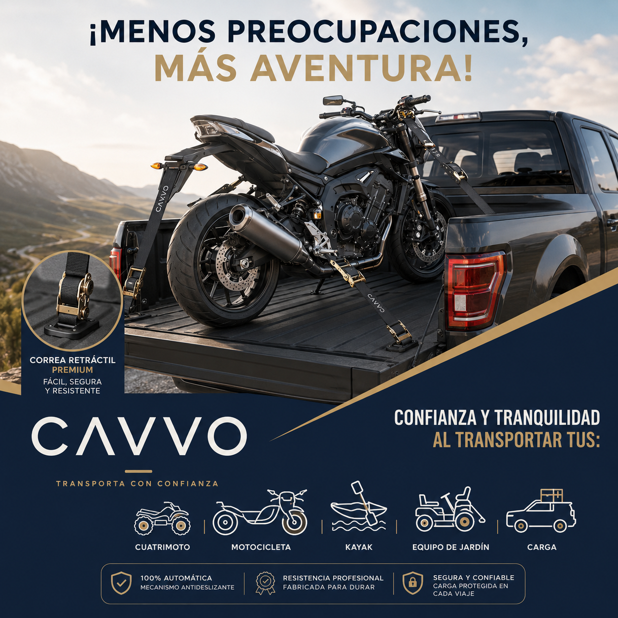 Correa Automática Retráctil CAVVO